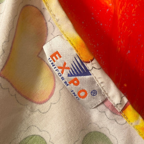 VINTAGE EXPO UNIFORM INC Cute Heart Uniform Scrub Top - Picture 8 of 8